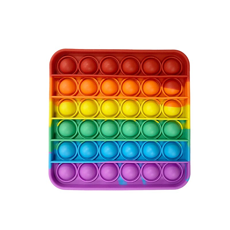 Pop Fidget Toy Supplier - Thick Square Rainbow Puzzle Set Sensory Pop up Gifts