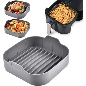 Air Fryer Pot Supplier - New Design Square Silicone Air Lining Matching Hand Clip