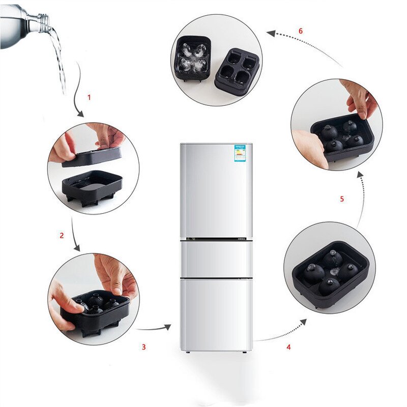 Ice Cube Mold Supplier - Hotsale OEM 3D Shape Crystal Ice Ball Silicone Tray