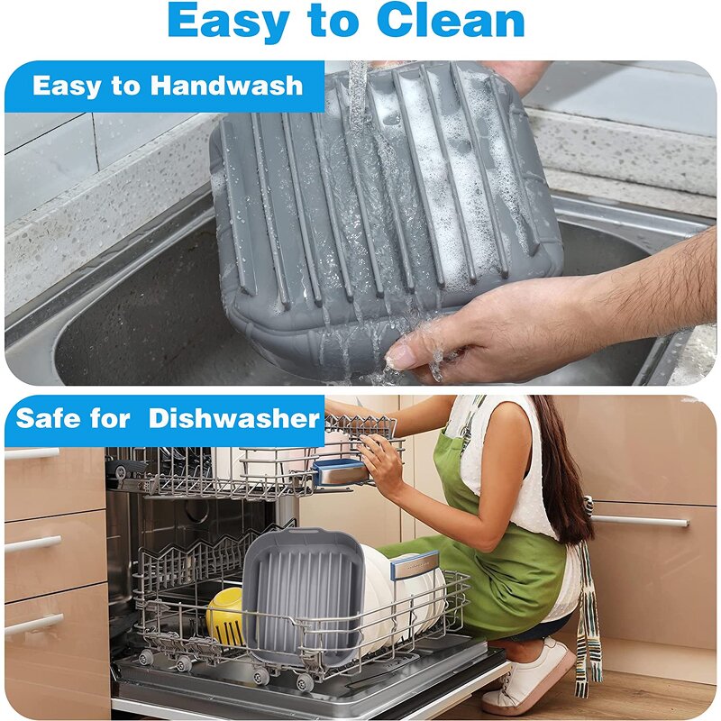 Air Fryer Pot Supplier - New Design Square Silicone Air Lining Matching Hand Clip