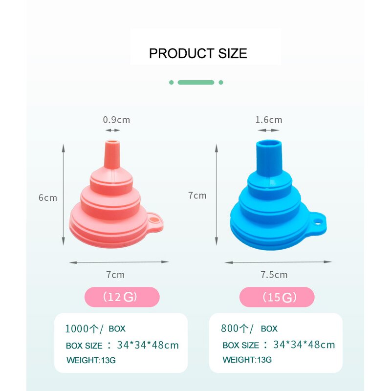 Collapsible Funnel Manufacturer - Silicone 20g Foldable for Water Bottle Kitchen