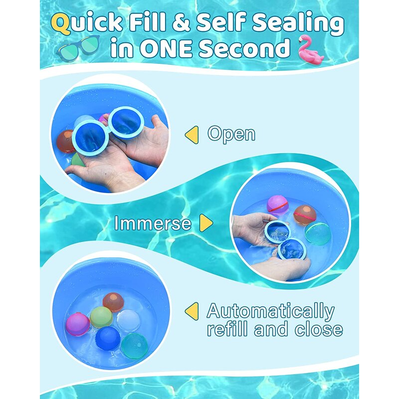Reusable Water Balloons Factory - Self Sealing Silicone Summer Pool Beach Toy