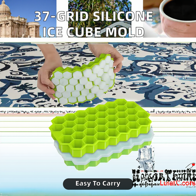 Ice Cube Mold Manufacturer - Custom Logo 37-Grid Honeycomb Portable Quick-Frozen