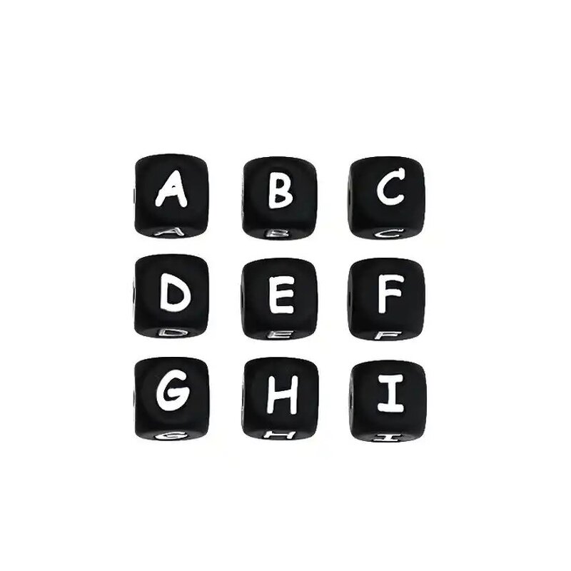 Silicone Alphabet Beads Supplier - Colorful Cube Shape DIY for Hair Keychains Pens