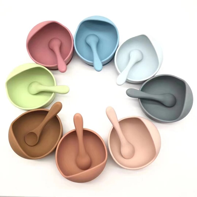 School Bowl Set Manufacturer - Wholesale BPA-Free Custom Logo Silicone Bib Spoons