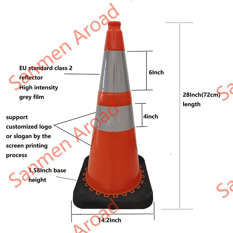 Traffic Cone Supplier - Solar LED Orange Collapsible 70cm
