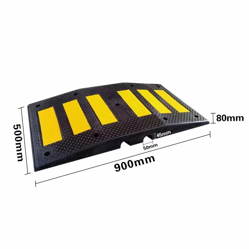 Speed Bump Manufacturer - Yellow-Black Rubber Traffic Safety