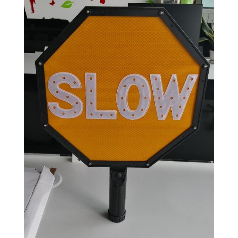 Traffic Sign Supplier - LED Red Stop Yellow Slow Rechargeable