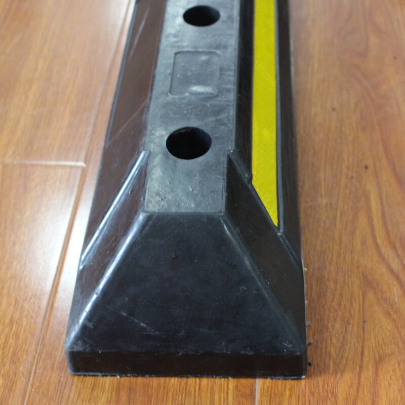 Parking Stopper Supplier - 485mm Black Yellow Rubber Car Park