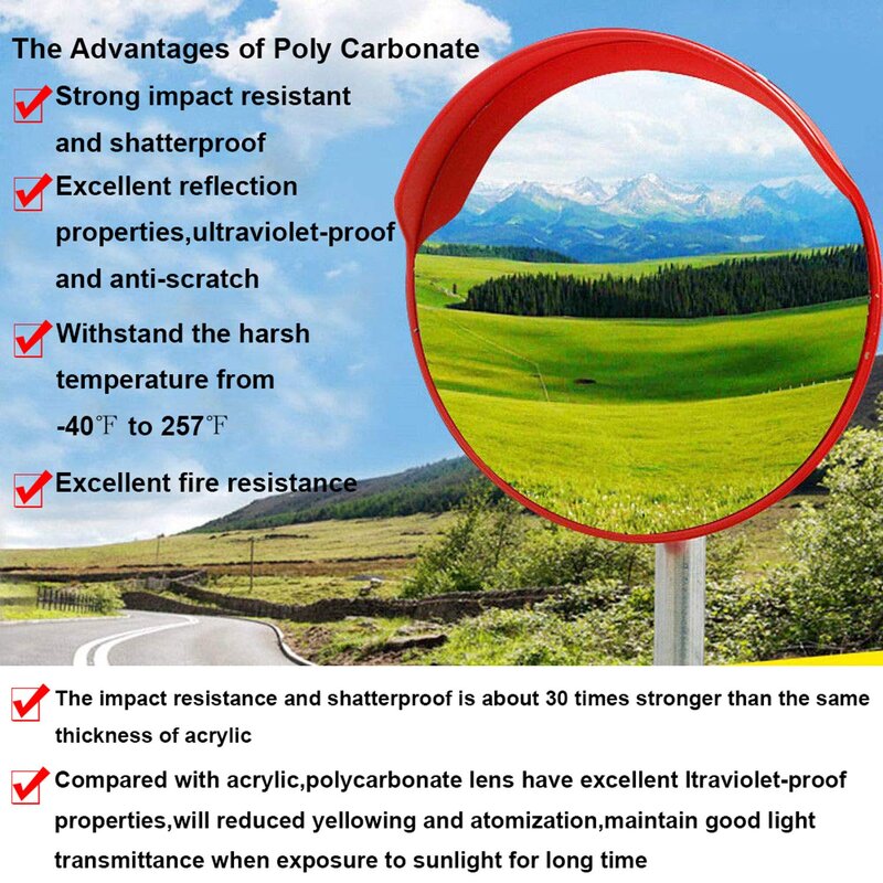 Convex Mirror Manufacturer - PC Black Blue Parking Safety