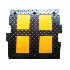 Speed Bump Supplier - Black Rubber with Reflective Strips