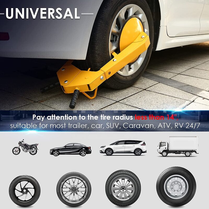 Wheel Clamp Supplier - Car Anti Thief Steering Tire Lock