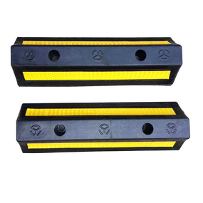 Parking Stopper Supplier - 485mm Black Yellow Rubber Car Park