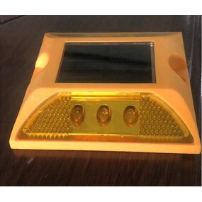 Road Stud Manufacturer - Double Reflectors Solar ABS Yellow