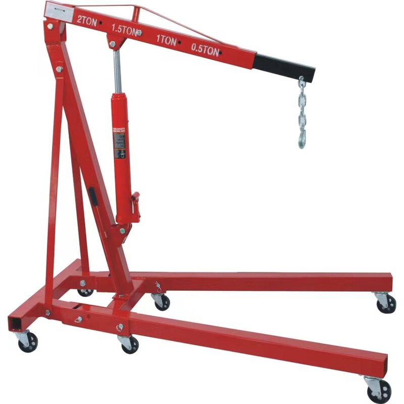 Mobile Hydraulic Hoist Factory - 1 Ton Folding Type Manual Shop Engine Crane