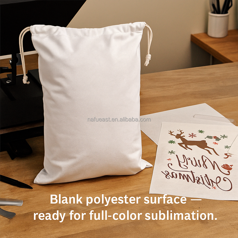 Drawstring Gift Bag Manufacturer - Large Christmas Dual Side