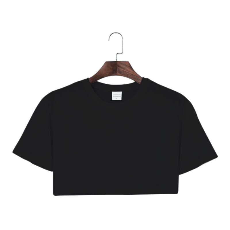 Cropped Tops Supplier - Blank Short Sleeves Soft Polyester