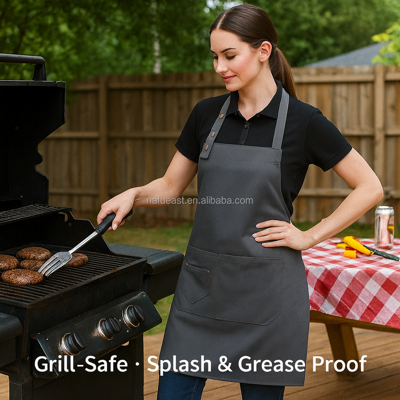 Adjustable Apron Manufacturer - Dark Green Triple Snap Café