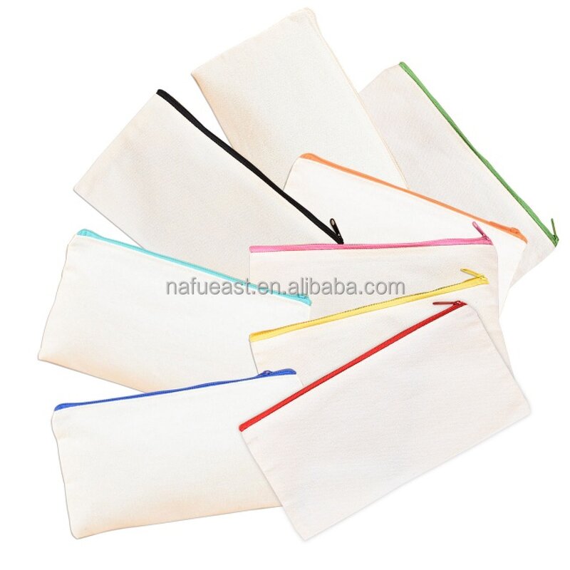 Canvas Zipper Bag Supplier - 21x12cm Blank Sublimation Dustproof