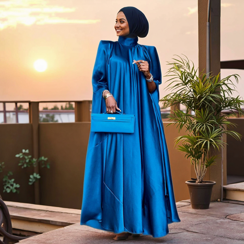 Polyester Abaya Factory - Elegant Bat Sleeves Gradient