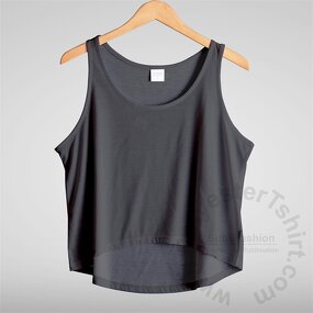 Crop Tank Top Factory - Heather Grey Sublimation Sleeveless