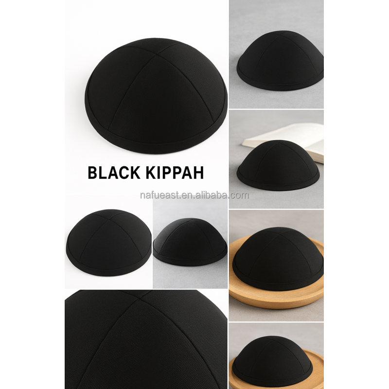 Satin Kippah Supplier - with Blue Edge Sublimation DTF