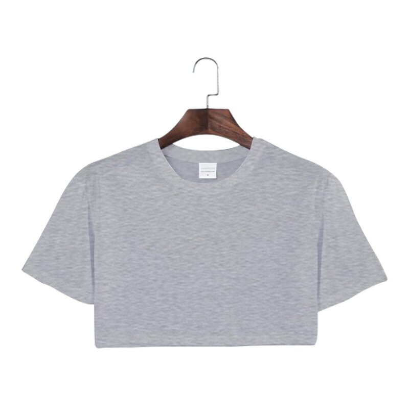Cropped Tops Supplier - Blank Short Sleeves Soft Polyester