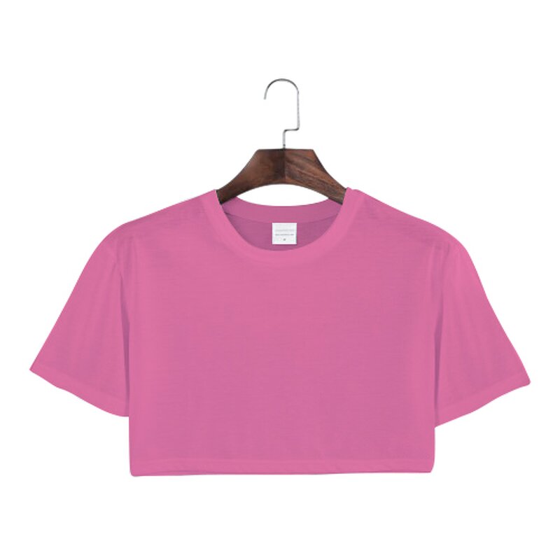 Cropped Tops Supplier - Blank Short Sleeves Soft Polyester