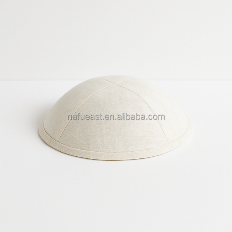 Linen Kippah Manufacturer - Cotton Custom Embroidery Logo