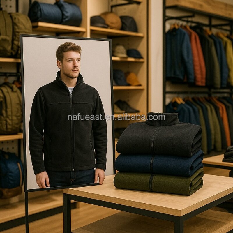 Fleece Jacket Manufacturer - Custom Logo Navy Blue Polyester