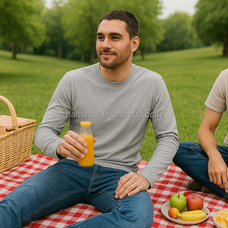 Men's T-Shirt Manufacturer - Gray Polyester Basic Wholesale