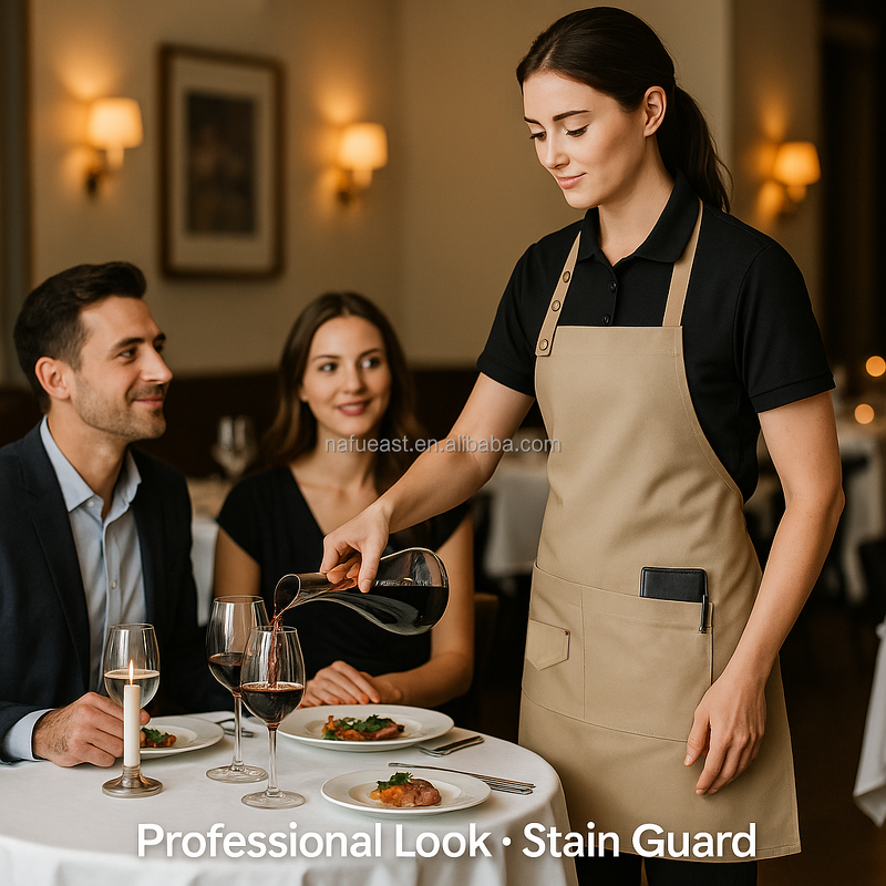 Adjustable Apron Factory - Bordeaux Triple Snap Café