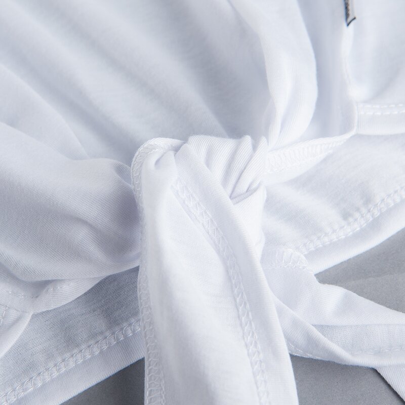 Crop Top T-Shirt Manufacturer - Sublimation Knot Front Cuffed