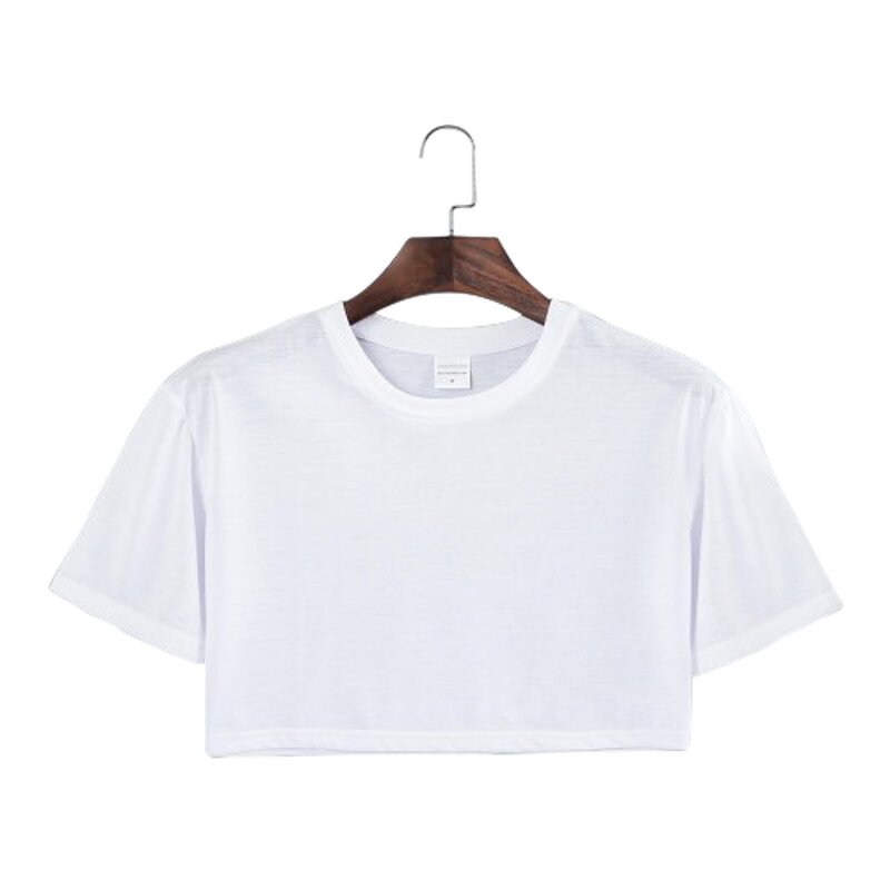 Cropped Tops Supplier - Blank Short Sleeves Soft Polyester