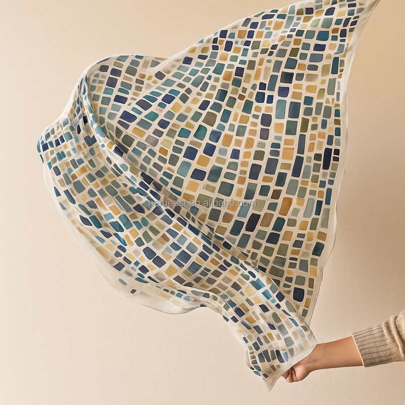 Chiffon Scarf Supplier - 147x85CM Plain White Polyester