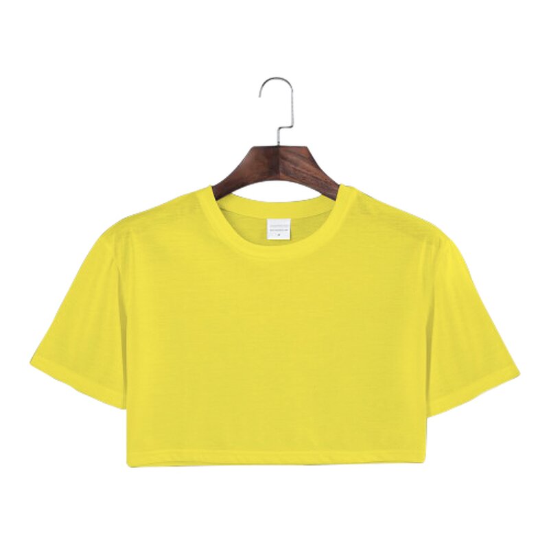 Cropped Tops Supplier - Blank Short Sleeves Soft Polyester