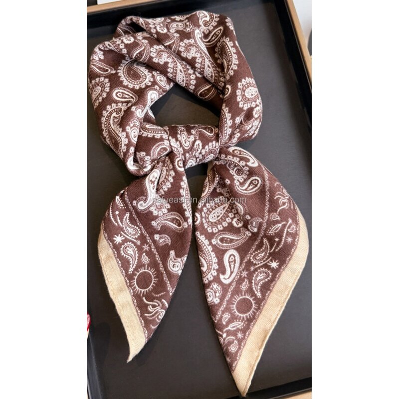 Women's Scarf Supplier - 70cm Small Square Stiped Casual