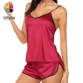 Satin Pajamas Set Manufacturer - Silver Two-Piece Solid Pattern