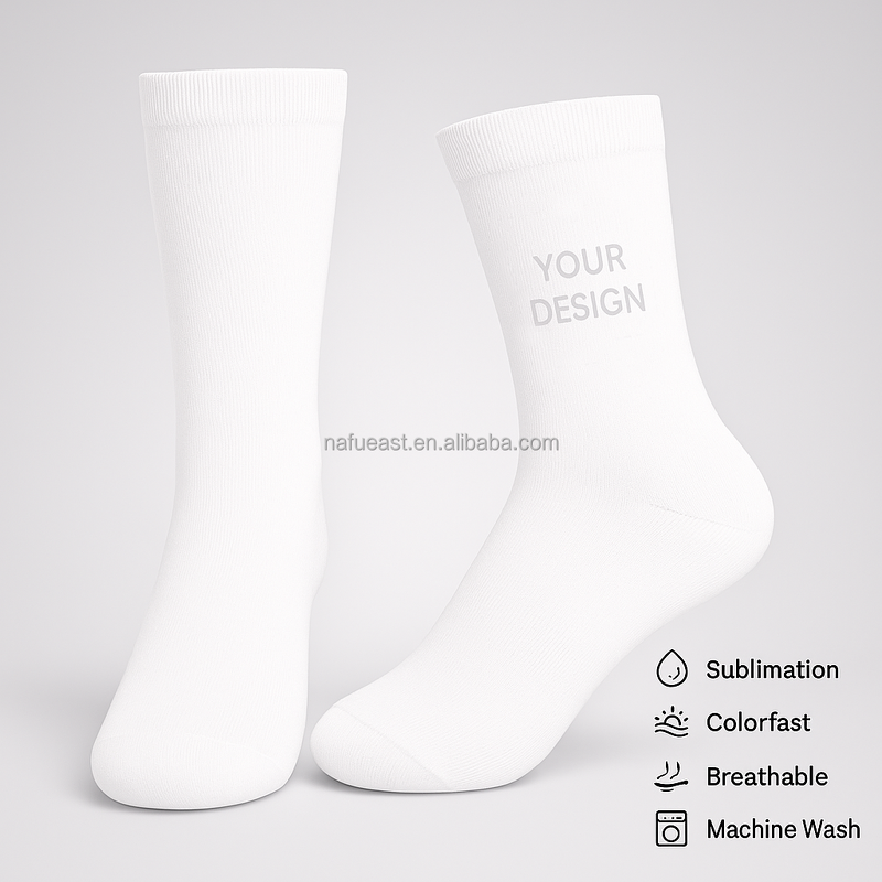 Crew Socks Supplier - Sublimation Blank White 39-44 EU