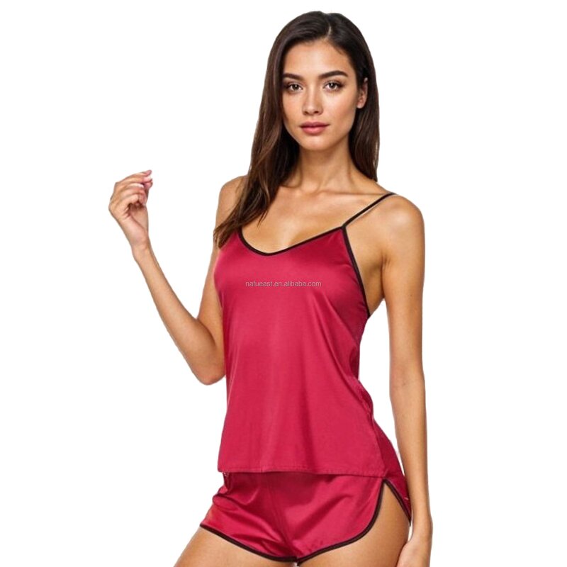 Satin Pajamas Set Manufacturer - Silver Two-Piece Solid Pattern