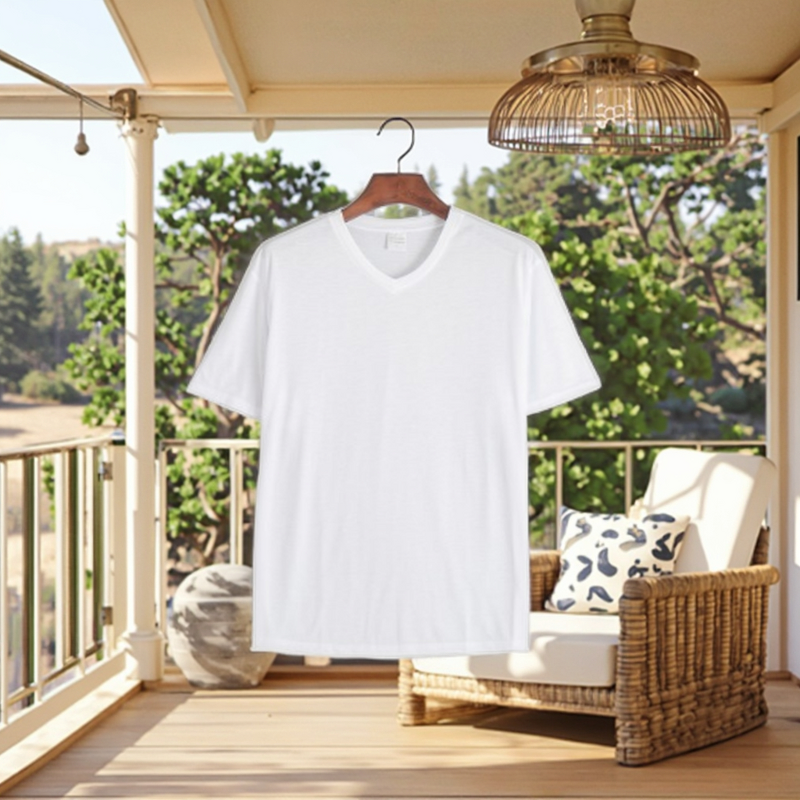 V Neck T Shirt Factory - Sublimation Blank Cotton-Feel
