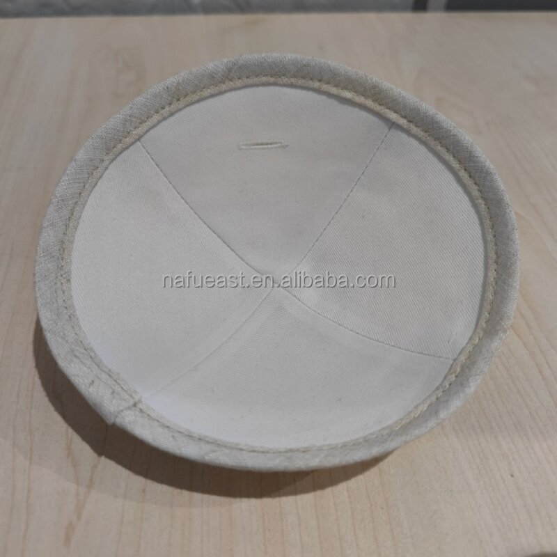 Linen Kippah Manufacturer - Cotton Custom Embroidery Logo
