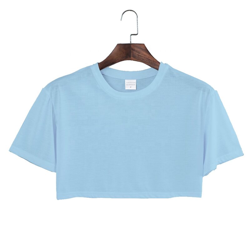 Cropped Tops Supplier - Blank Short Sleeves Soft Polyester