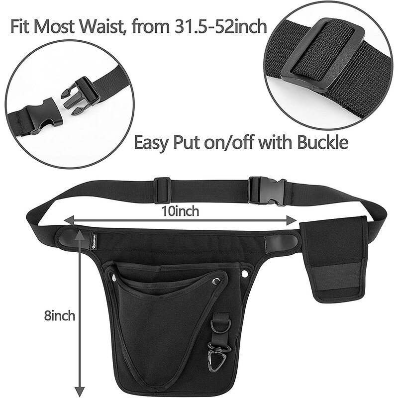 Oxford Waist Bag Apron Factory - Black Tool Waist for Men Women Adjustable Garden