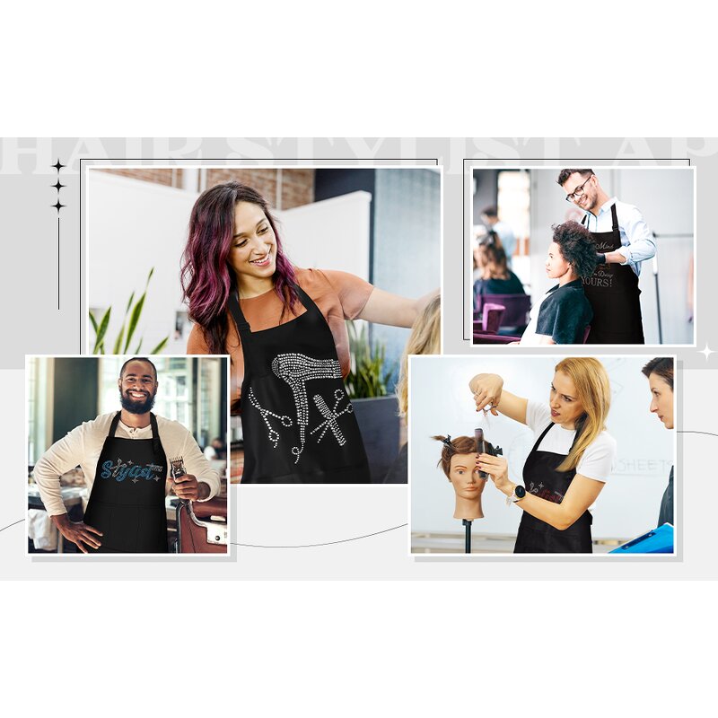 Protective Aprons Manufacturer - Polyester with Rhinestones Nail Technician