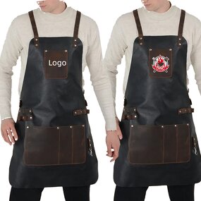 Leather Look Apron Manufacturer - Vintage Heavy Duty Custom Logo Chef Grill