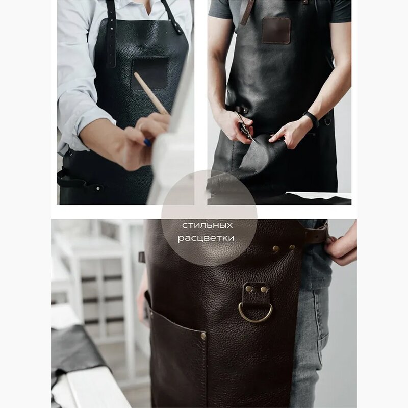 Soft Leather Apron Factory - Black 2 Pockets Stain Resistant Tattoo Artist
