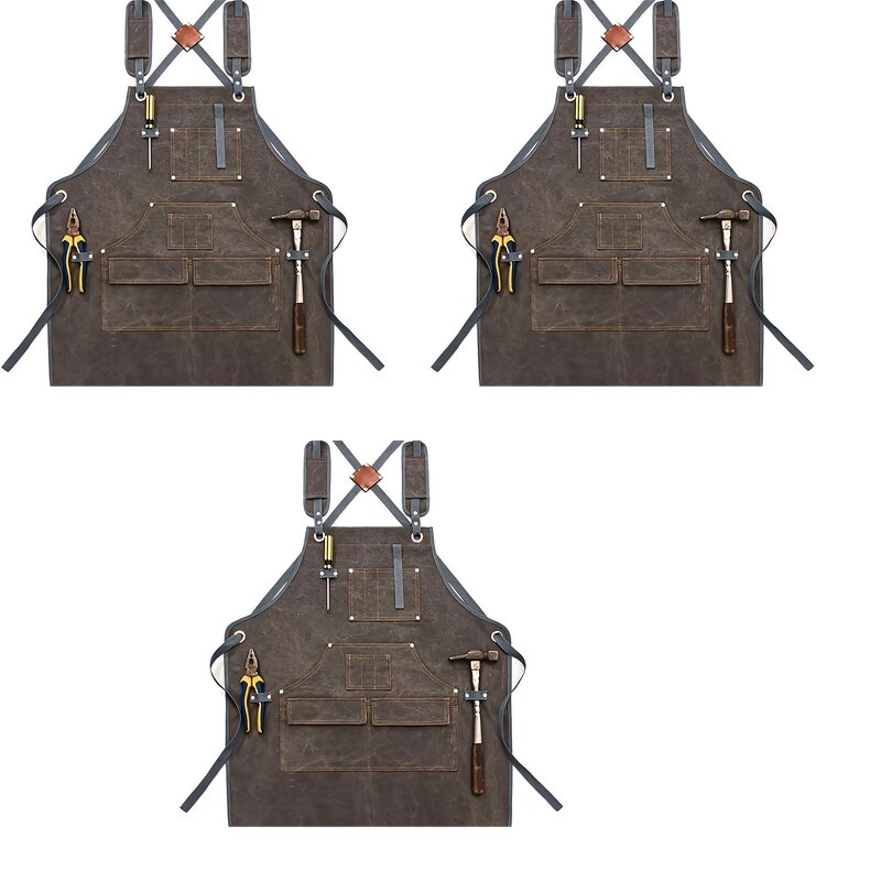 Work Apron Supplier - Durable Heavy Duty Canvas Adjustable Cross-Back Straps