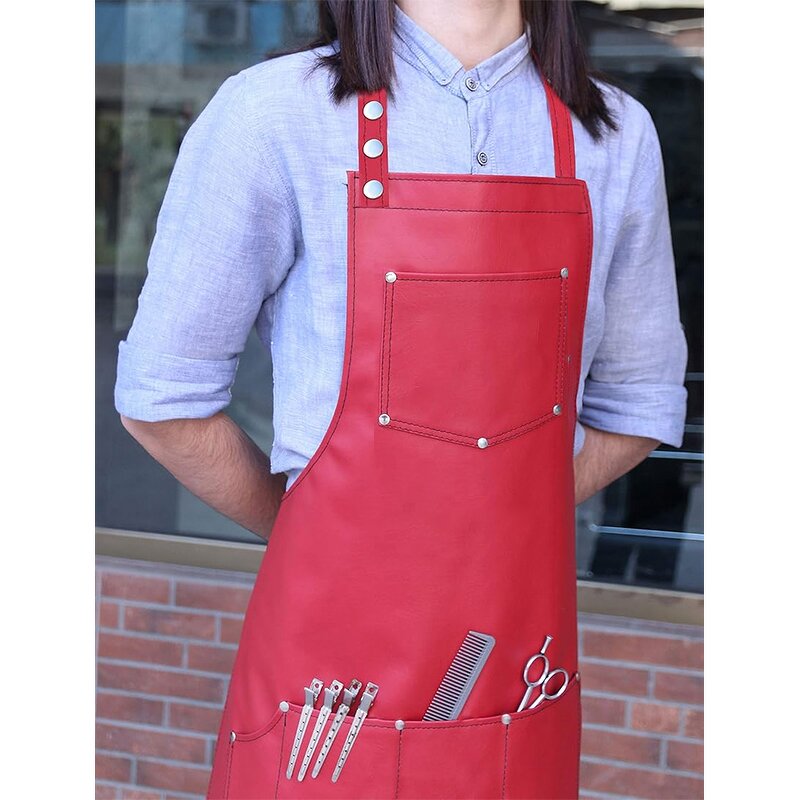 PU Leather Apron Supplier - Back Strap Barista Bartender Pastry Chef Cafe