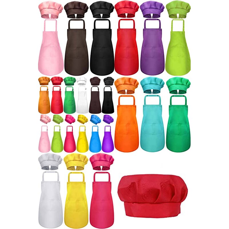 Chef Apron Set Factory - Logo Custom Children Cheap Adjustable Polyester Cooking